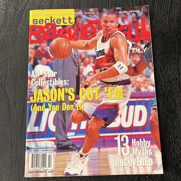 Beckett Basketball Card Monthly - February 1998 Issue #91 Jason Kidd Cover - Picture 2 of 13